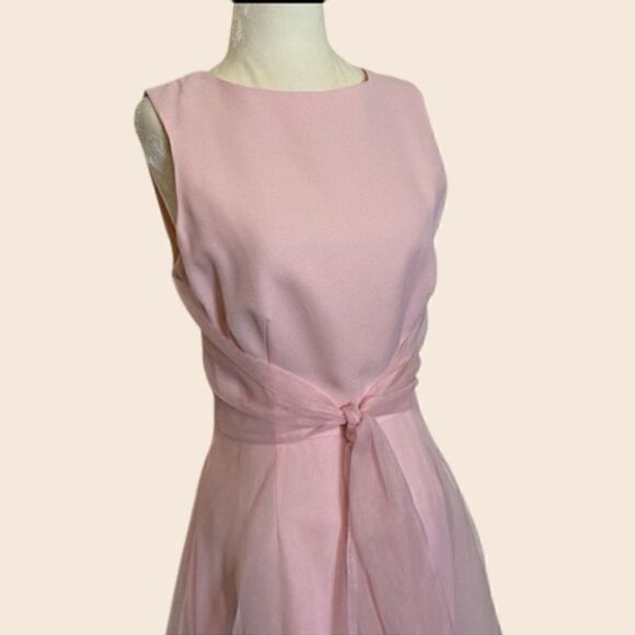 Vintage Geary Roark Pink Mini Cocktail Dress with Organza overlay Size 8 - Picture 4 of 10
